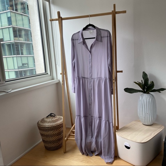 Monki Dresses & Skirts - MONKI Lavender Sheer Maxi Dress